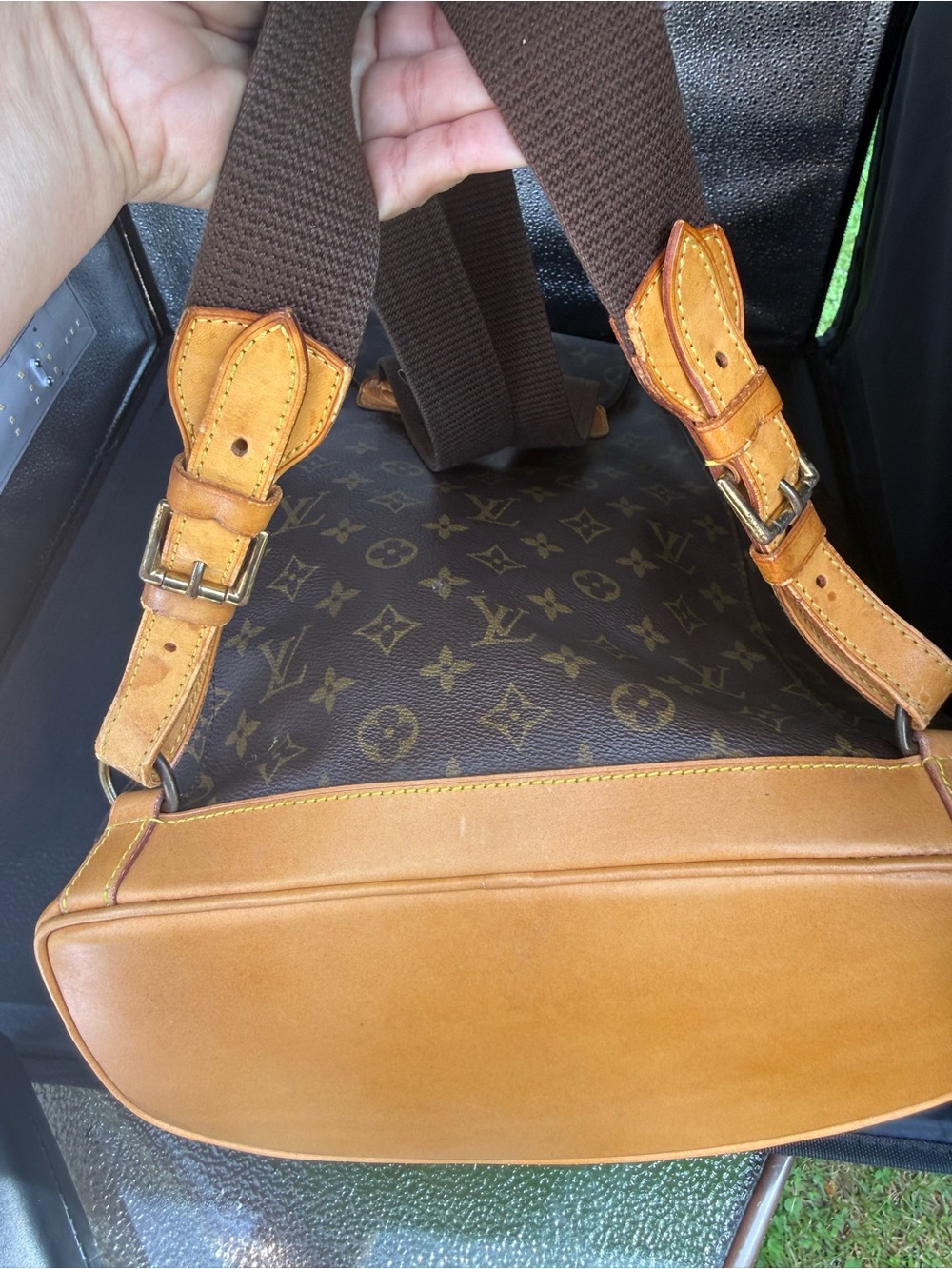 Louis Vuitton Monogram Canvas Backpack in Brown and Tan Leather GM - Picture 11 of 16